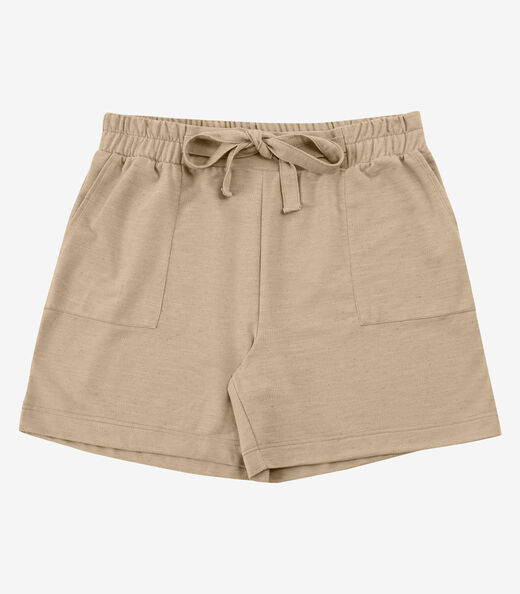 Image_Shorts Feminino Moletinho Com Bolso Secret Glam Bege