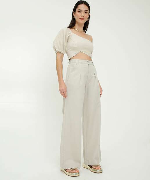 Blusa Cropped Feminina Ombro Só Bufante Marisa  