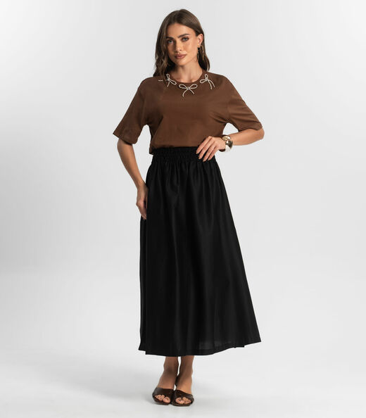 Saia Midi Endless Preto