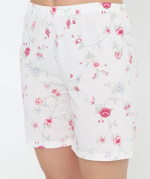 Pijama Feminino Recorte Renda Marisa Off White