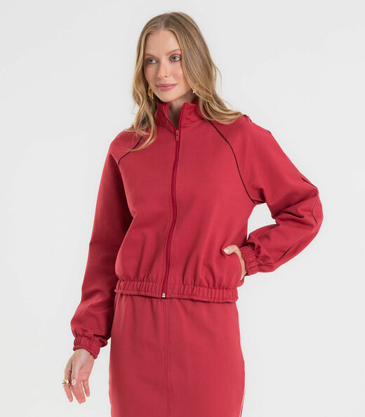 Image_Jaqueta Feminina Ponto Roma Manga Raglan Rovitex Vermelho