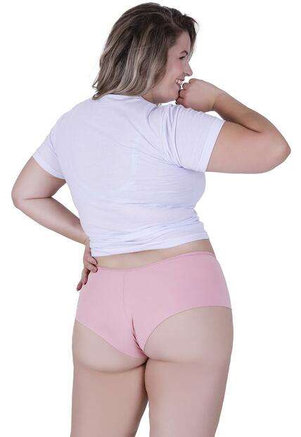 Calcinha Princesa Plus Size Microfibra Concept Lingerie Rosa