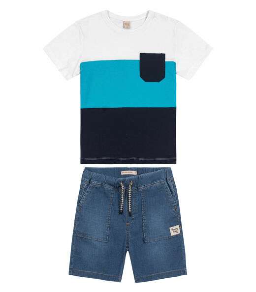 Conjunto Infantil Camiseta Com Bermuda Trick Nick Branco