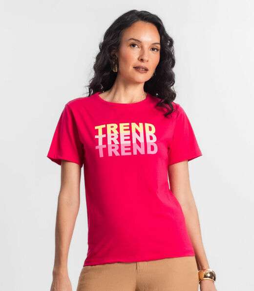 T-shirt Feminina Estampada Select Rosa