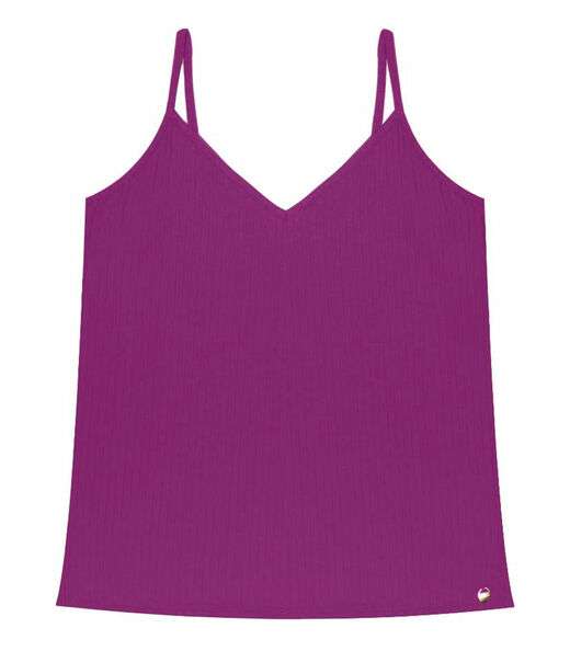 Blusa De Alça Feminina Ribana Canelada Rovitex Roxo