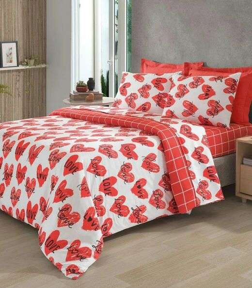 Jogo De Cama King 4 Peças Lar E Lazer Vermelho
