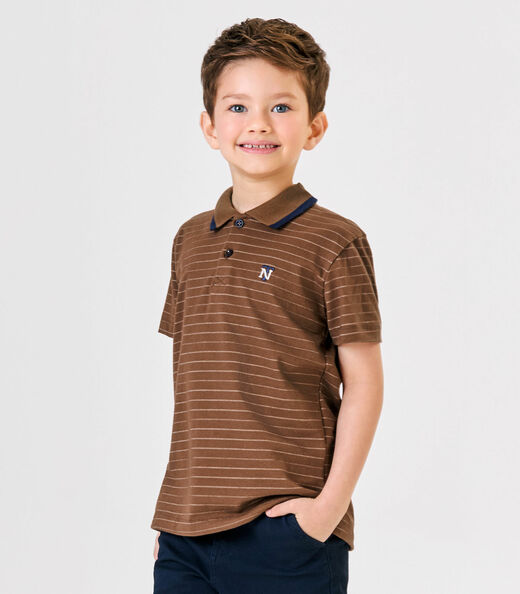 Conjunto Polo Com Bermuda Menino Trick Nick Marrom
