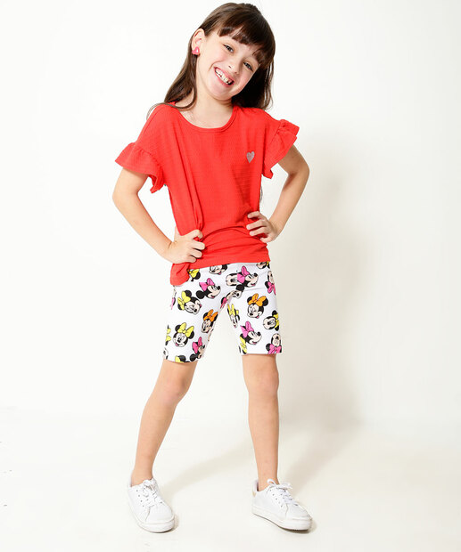 Bermuda Infantil Ciclista Minnie Disney Tam 4 a 10