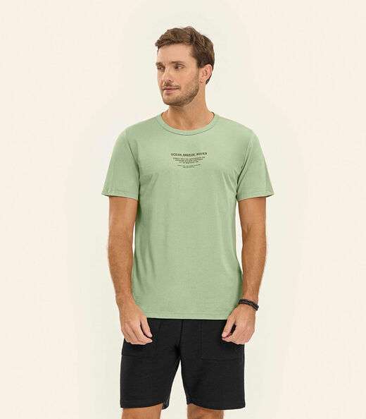 Camiseta Meia Malha Masculina Diametro Verde