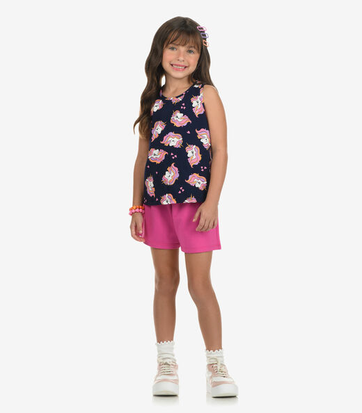 Conjunto Regata com Shorts Menina Rovi Kids Azul