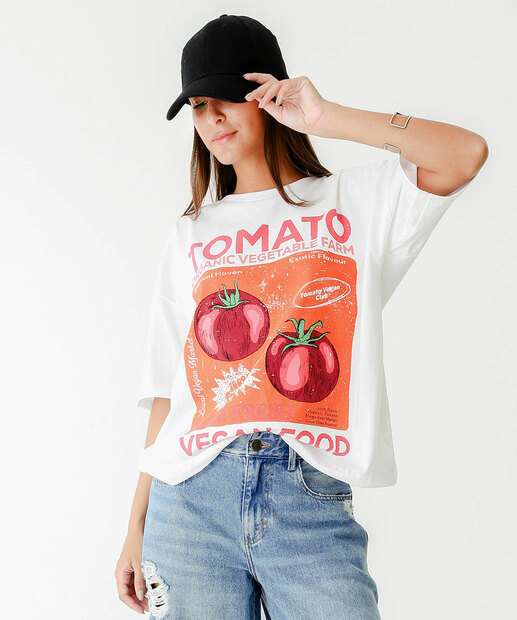 Image_Blusa Feminina Estampa Tomate Manga Curta Marisa