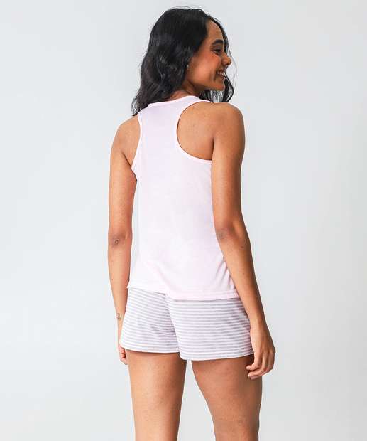 Pijama Feminino Nadador Estampado Marisa Rosa