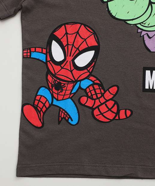 Conjunto Infantil Hulk Marisa Tam 4 a 10 Cinza