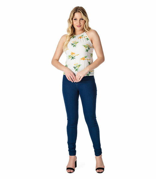 Blusa de Alça Feminina Infinita Cor Branco