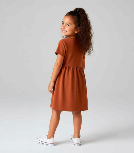 Vestido Infantil em Molecotton Select Marrom