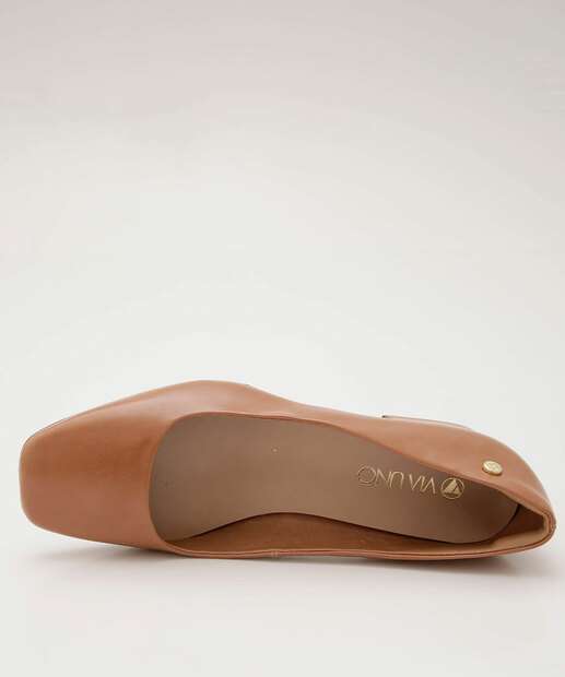 Scarpin Feminino Bico Quadrado Salto Grosso Via Uno