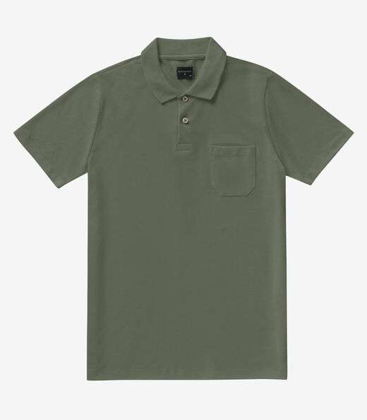 Polo Masculina Pique Diametro Verde