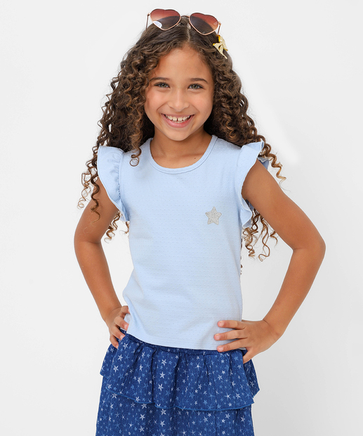 Image_Blusa Infantil Cotton Textura Marisa Tam 4 a 10 Azul