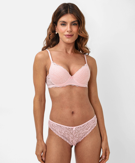 Kit 2 Calcinhas Tanga Renda Marisa Rosa