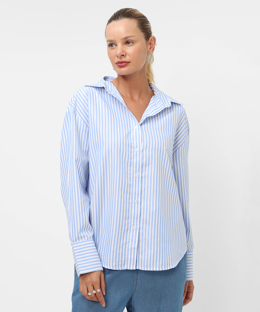 Image_Camisa Feminina Listrada Manga Longa Marisa Azul