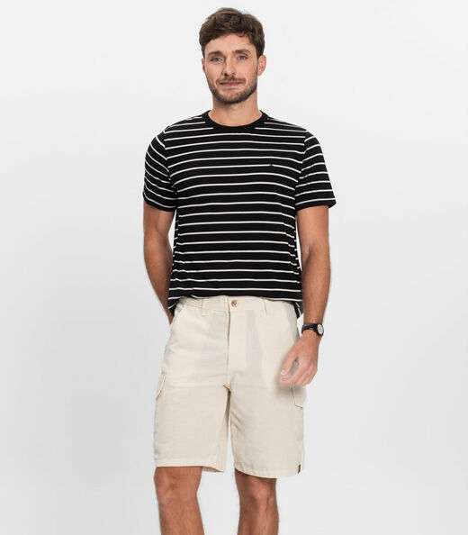 Image_Bermuda Masculina Sarja Com Bolsos Cargo  Shift Bege