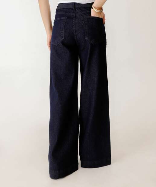 Calça Jeans Pantalona Feminina Clochard 