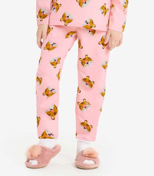 Pijama meia malha Rovi Kids Rosa