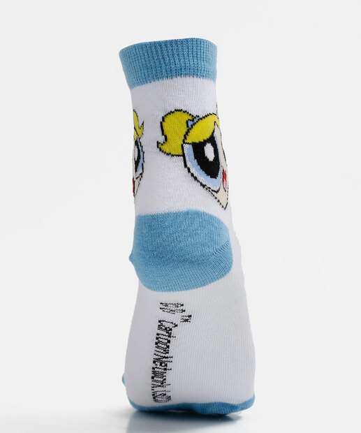 Kit 3 Pares Meia Feminina Meninas Super Poderosas Warner Bros