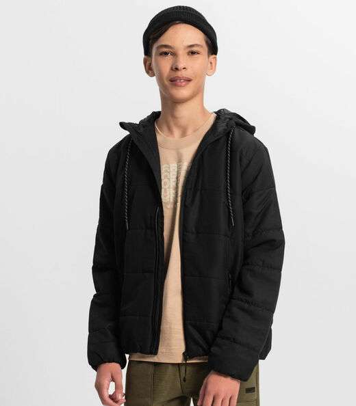 Jaqueta Puffer Juvenil Unissex Minty Preto