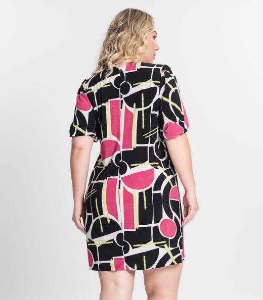 Vestido Malha Fria Plus Infinita Cor Preto