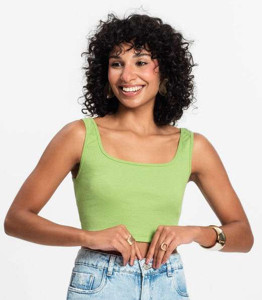 Top Básico Feminino em Ribana Rovitex Verde