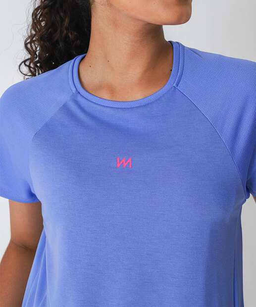 Blusa Feminina Fitness Recorte Marisa Azul
