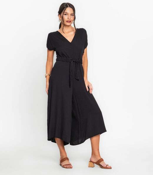Macacão Pantacourt Feminino Endless Preto