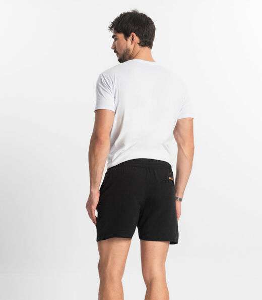Bermuda Masculina Sarja Elástico E Bolsos Shift Preto