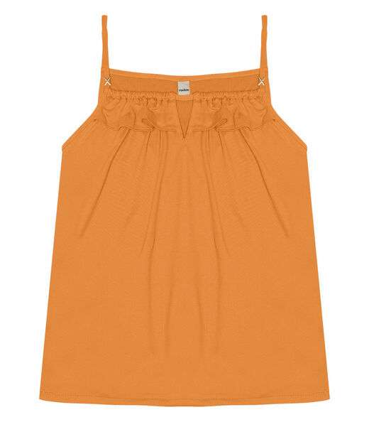 Blusa De Alça Feminina Com Babado na Rovitex Marrom