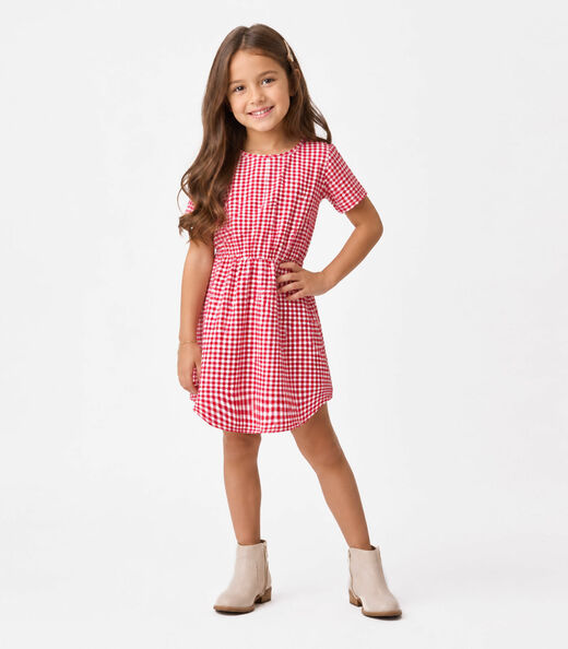 Vestido Curto Infantil Estampado Select Vermelho