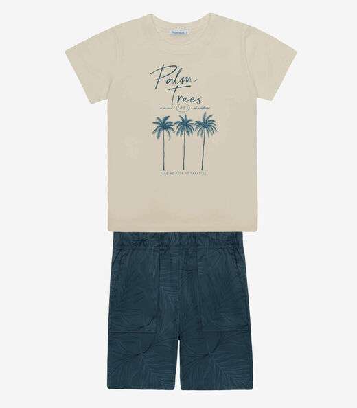 Image_Conjunto Infantil Camiseta Com Bermuda Trick Nick Bege
