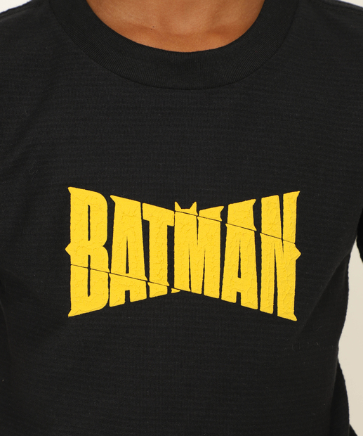 Camiseta Infantil Batman Warner Bros Tam 4 a 10 Preto