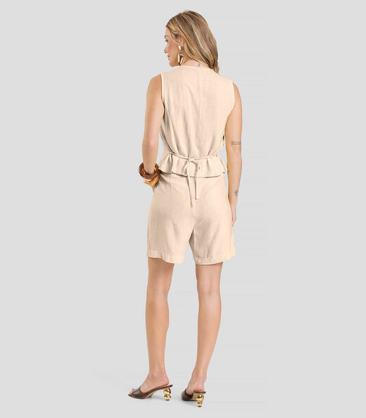 Shorts Feminino em Linho Dianna Rosa