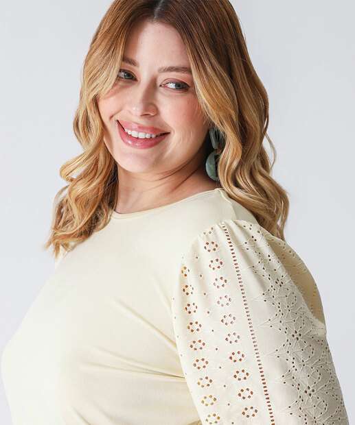 Blusa Plus Size Feminina Laise Marisa Amarelo