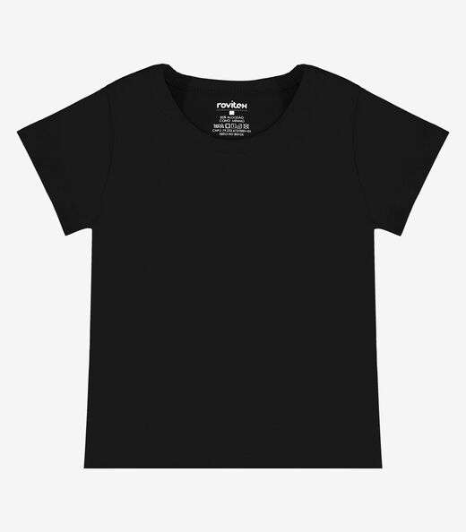 Blusa Básica Infantil Cotton Leve Rovi Kids Preto