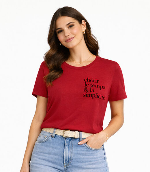 Image_Blusa Feminina Manga Curta Infinita Cor Vermelho