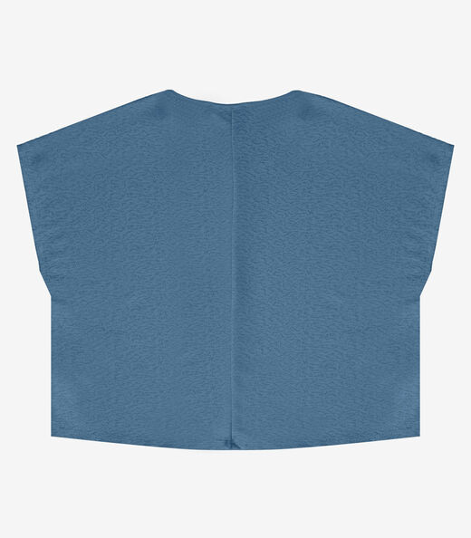 Blusa Feminina Malha Jacquard Vulca Infinita Cor Azul