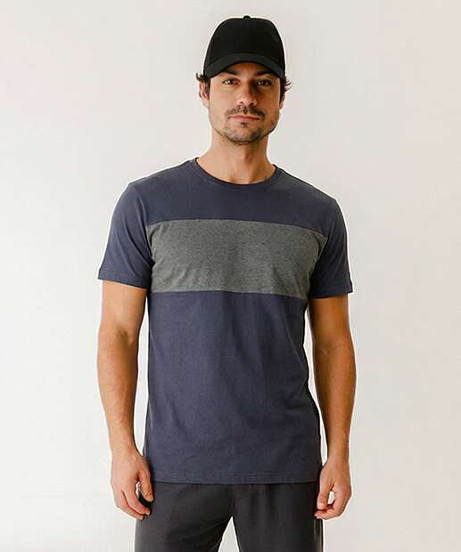 Image_Camiseta Masculina Recorte Manga Curta Marisa Azul