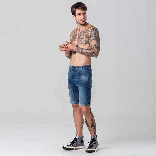 Bermuda Jeans Skinny Masculina Rock e Soda