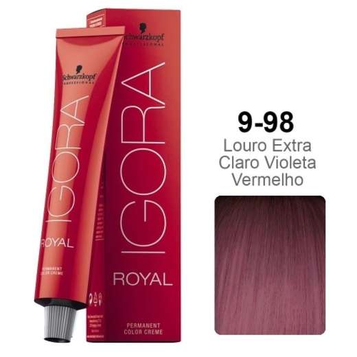 Coloração Schwarzkopf Igora Royal 60ml Cor:9-98 Louro Ext. Viol. Verm.