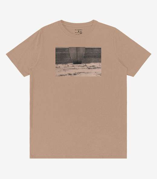 Camiseta Masculina Meia Malha Diametro Marrom