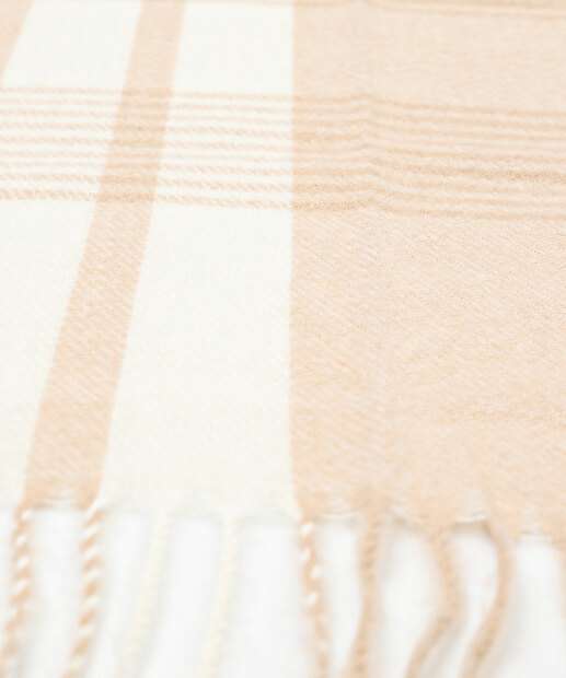 Cachecol Feminino Tricô Xadrez Marisa Bege