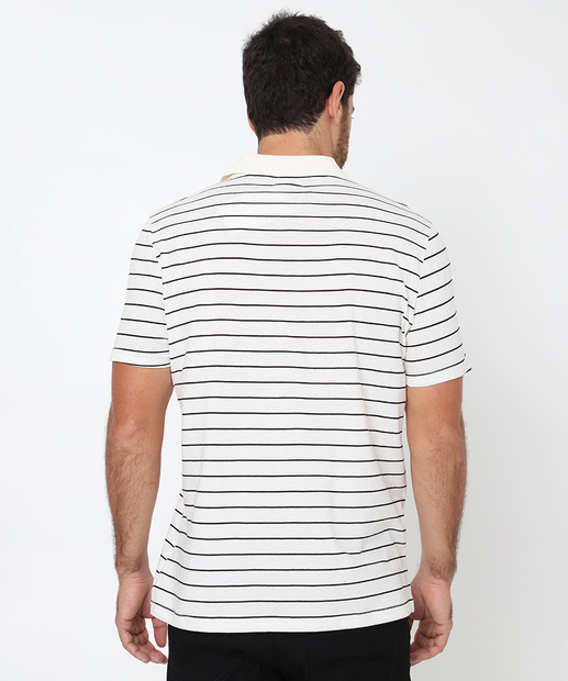 Polo Masculina Manga Curta Listrada MR Off White
