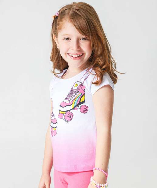 Conjunto Infantil Estampa Patins Tam 4 a 10